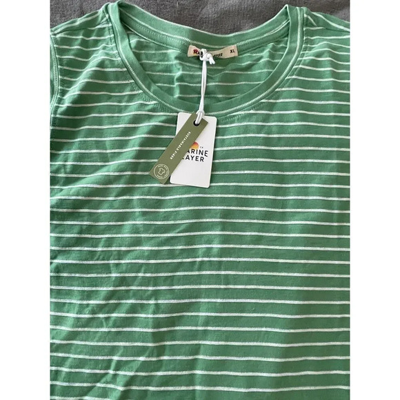 NWT Marine Layer Lydia Textured Stripe Tank Jade Sheen Size Extra Large Bohemian - Picture 7 of 8